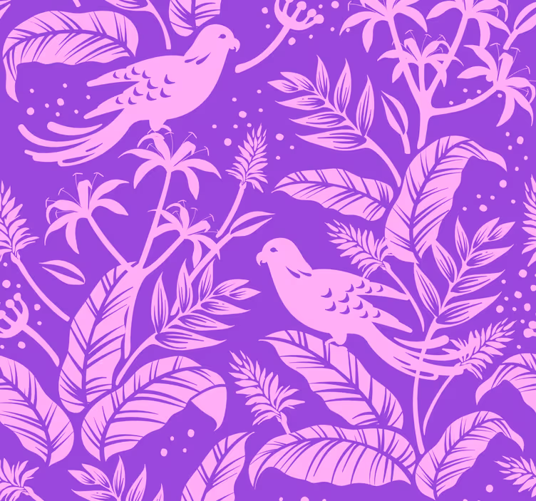 Carta da parati animali uccelli viola - TenStickers