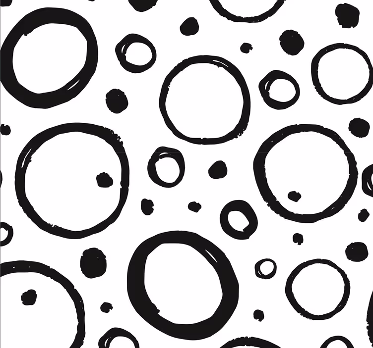 Carta da parati a pois Bolle astratte nere - TenStickers