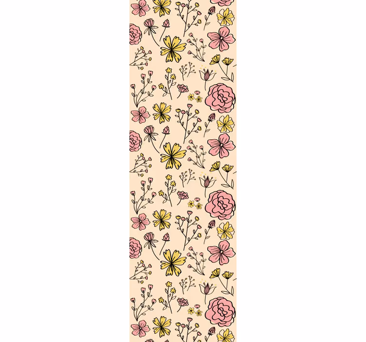 Carta da parati floreale schizzo botanico floreale - TenStickers