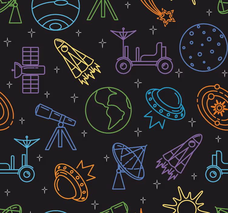 Carta da parati cameretta esplorazione celeste - TenStickers