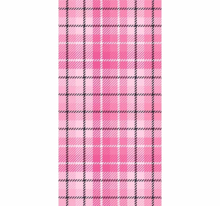 Carta da parati quadrati motivo scozzese rosa - TenStickers