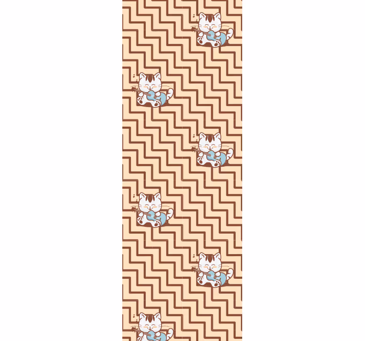 Carta da parati gatti motivo geometrico felino - TenStickers