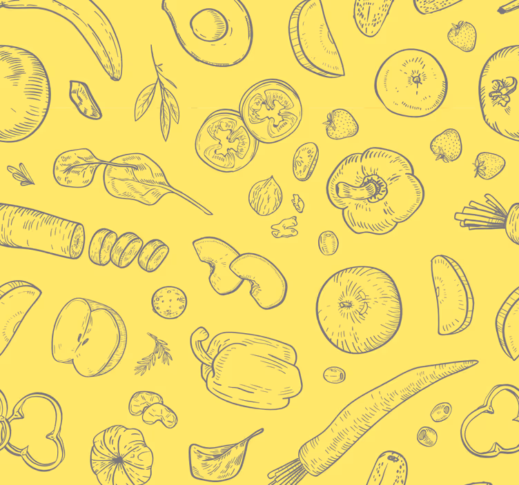 carta da parati cucina schizzi fruttuosi - TenStickers