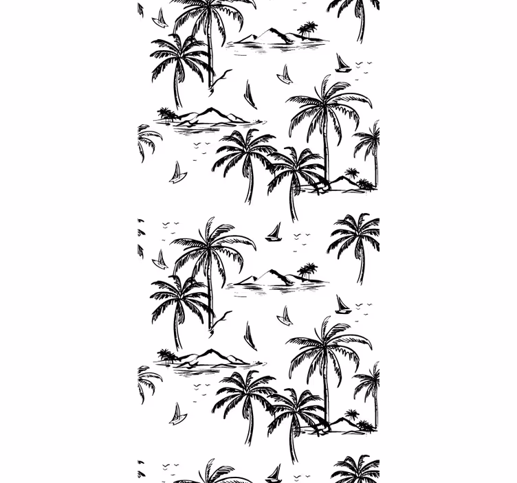 Carta da parati giungla paesaggio di un'isola tropicale - TenStickers