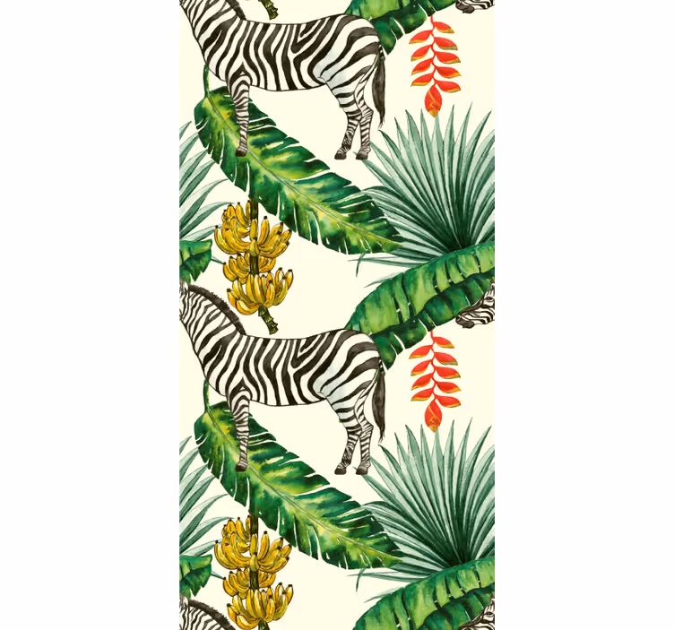 Carta da parati animali stampa zebra tropicale - TenStickers