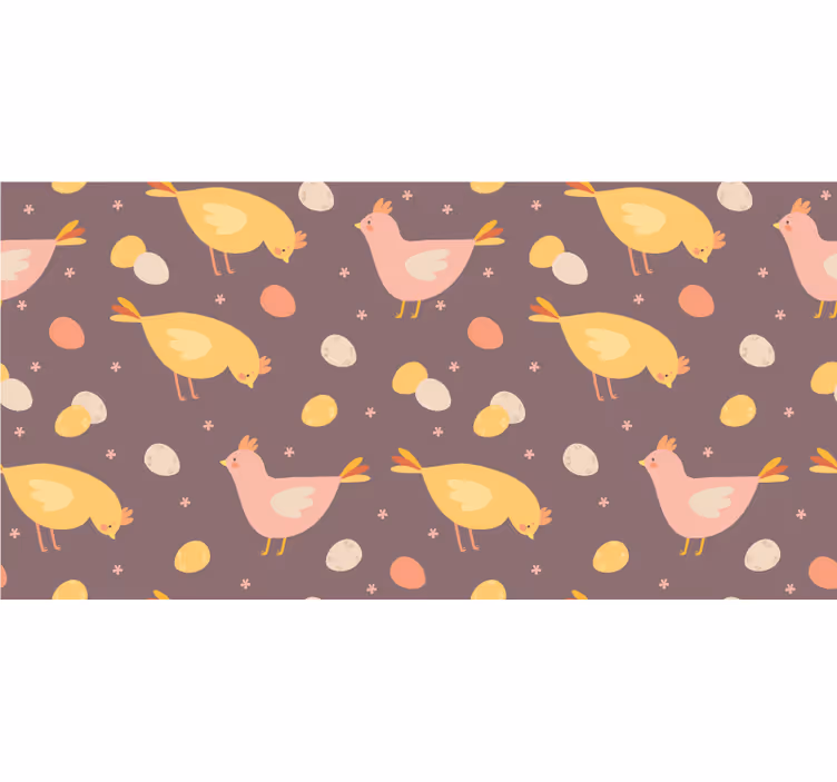 Carta da parati animali modello di polli giocosi - TenStickers