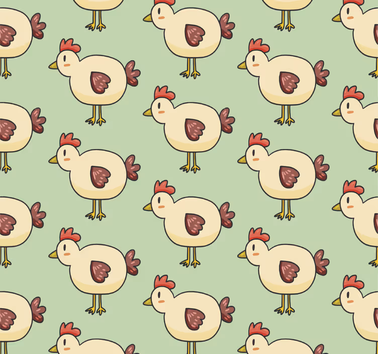 Carta da parati animali modello di pollo - TenStickers