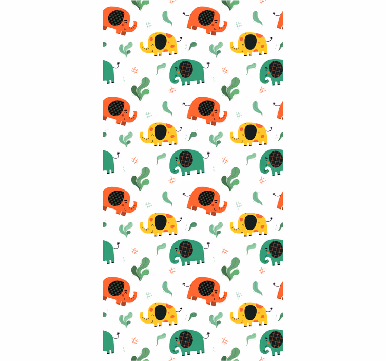 Carta da parati elefanti motivo giocoso di elefante - TenStickers