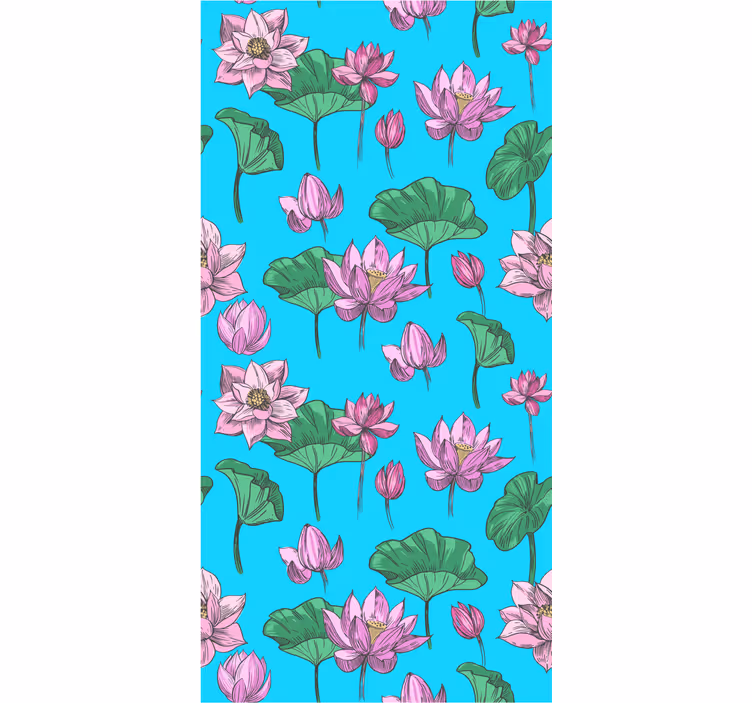 Carta da parati floreale esposizione dei fiori di loto - TenStickers
