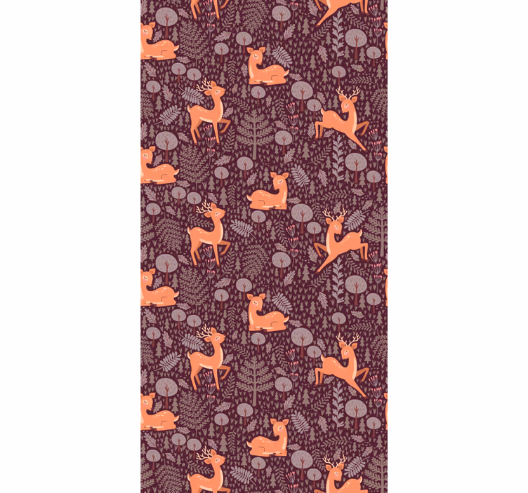 Carta da parati animali modello di foresta fulvo - TenStickers