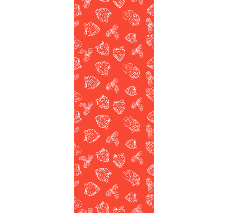 Carta da parati floreale schizzo di fragole - TenStickers