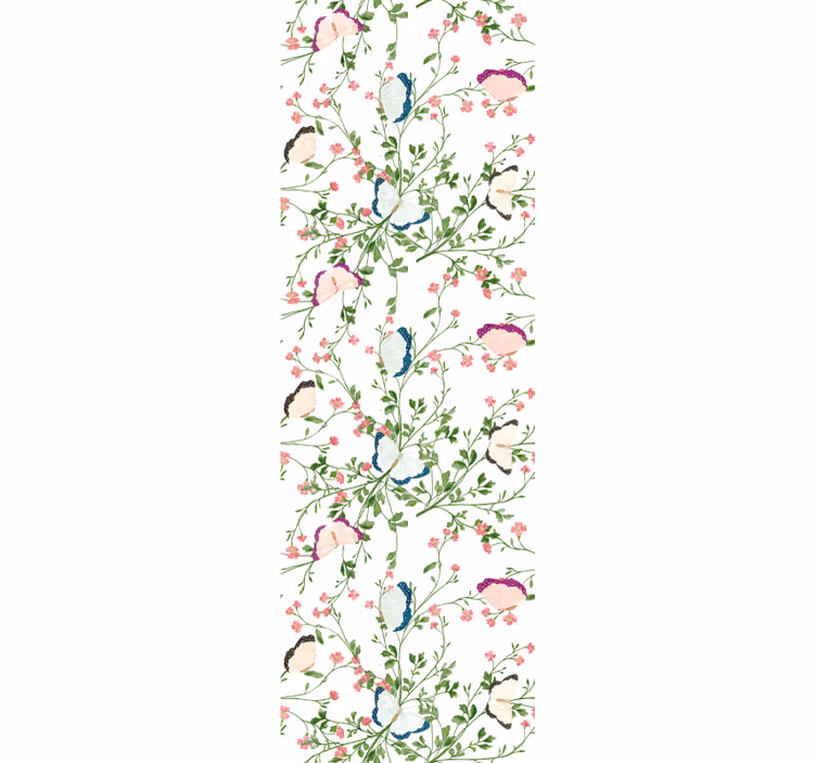 Carta da parati floreale farfalla botanica - TenStickers