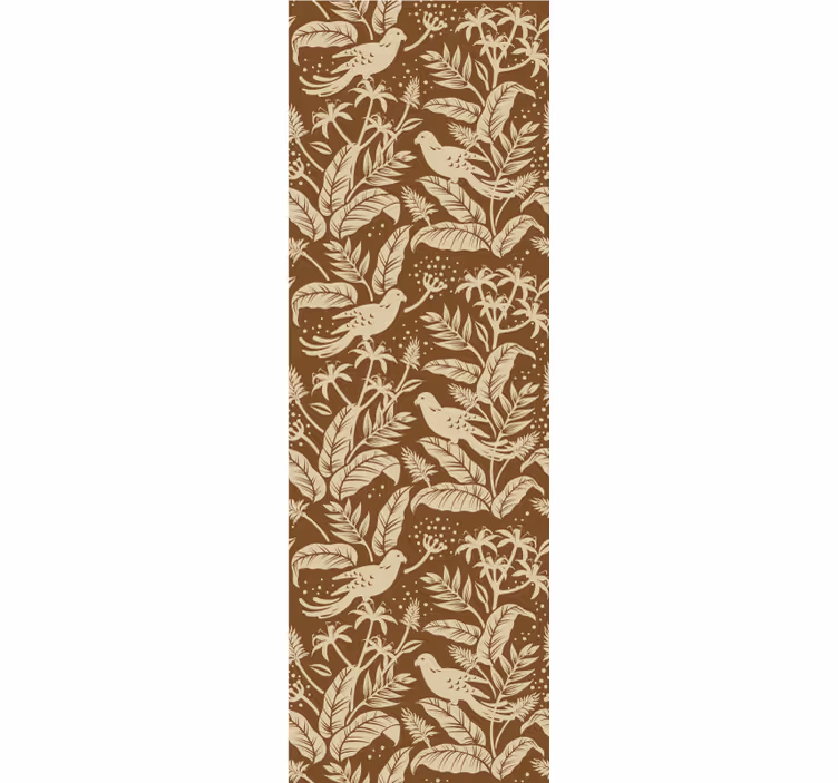 Carta da parati animali modello botanico degli uccelli - TenStickers