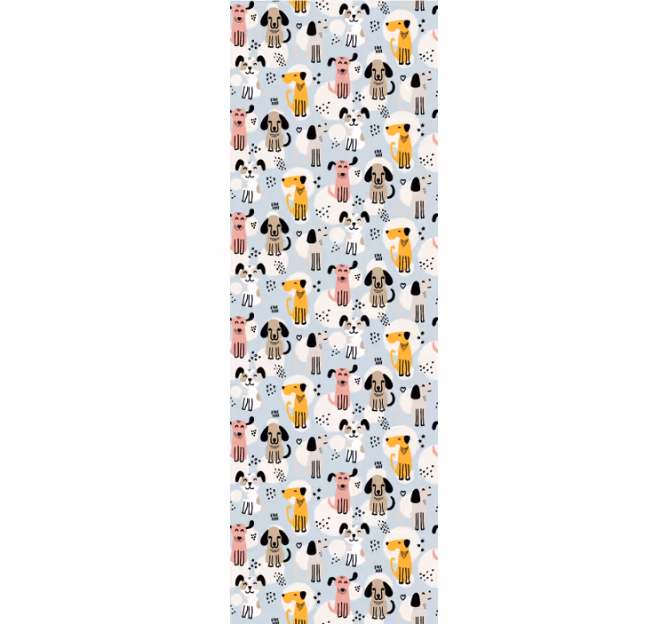 carta da parati cani gioco con schemi canini - TenStickers