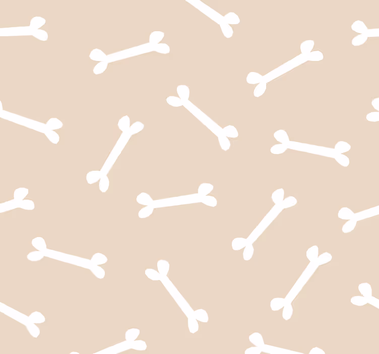Carta da parati camera da letto Ossa di cane su sfondo beige - TenStickers