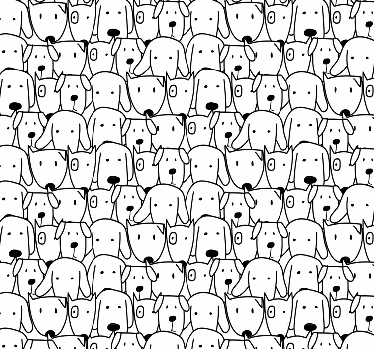 carta da parati cani illustrazione canina - TenStickers