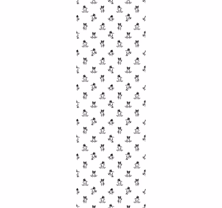 carta da parati cani bulldog sullo skateboard - TenStickers