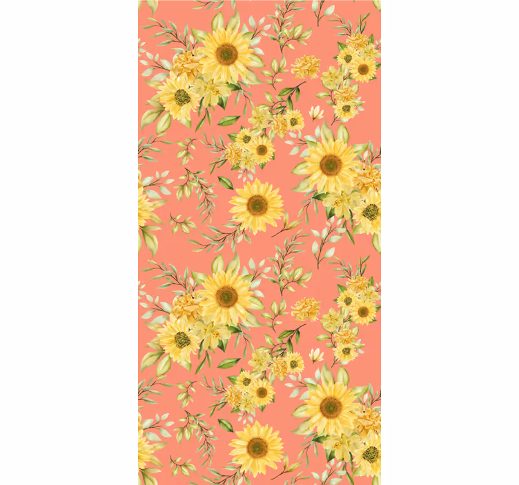Carta da parati floreale fiori di girasole - TenStickers