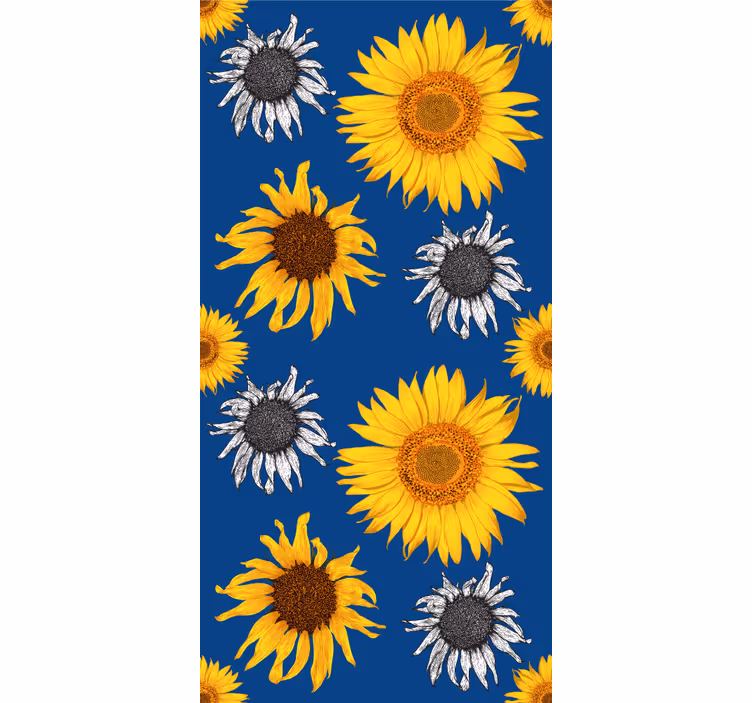 Carta da parati floreale insieme di girasoli - TenStickers