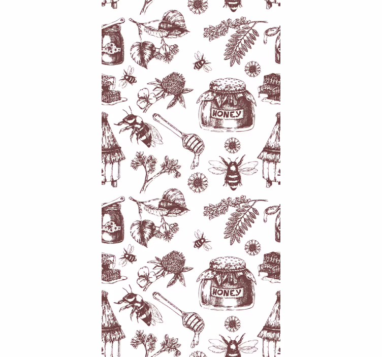 Carta da parati animali schizzo di apiario rustico - TenStickers