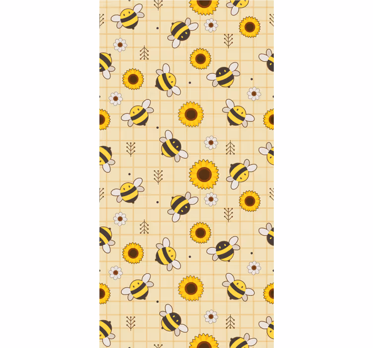 Carta da parati animali motivo girasole ape - TenStickers