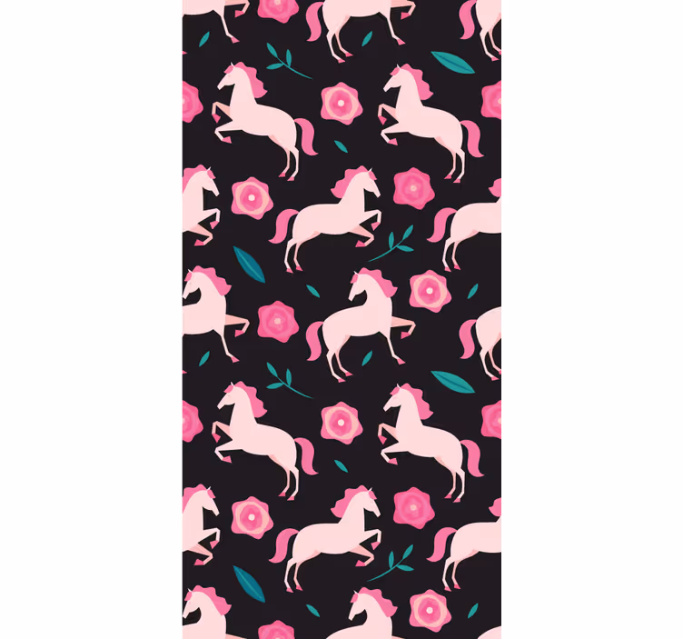 Carta da parati animali fiori equestri stravaganti - TenStickers