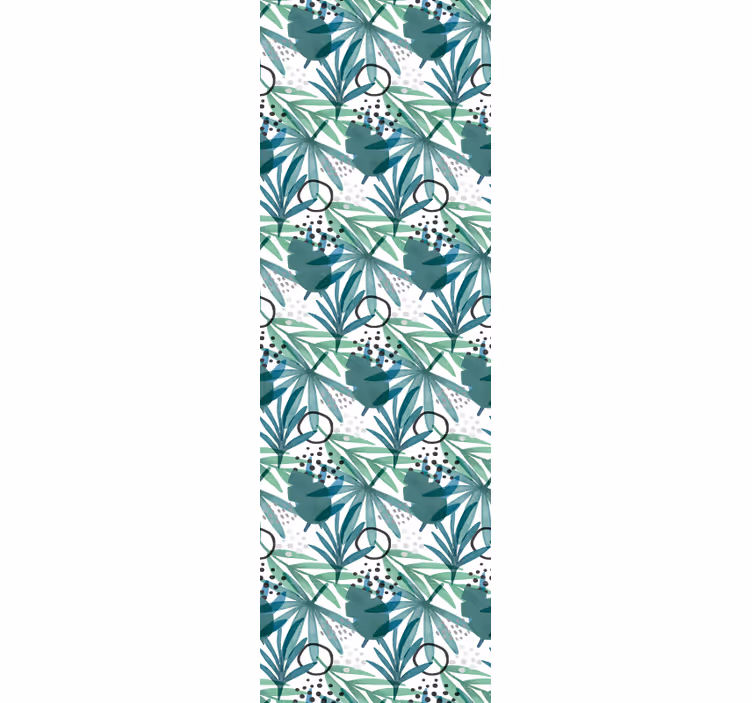 Carta da parati foglie geometrico tropicale - TenStickers