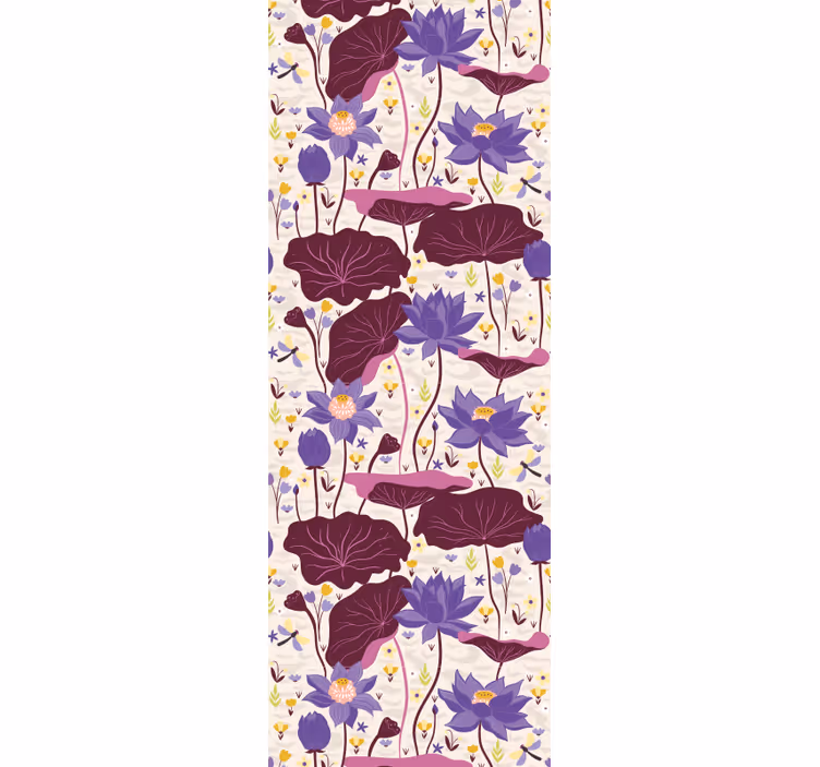 Carta da parati floreale blu e viola - TenStickers