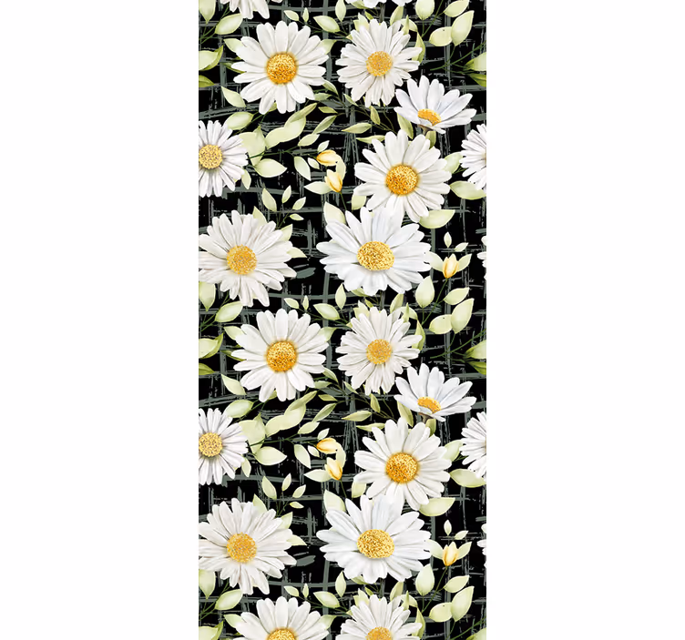 Carta da parati floreale creazione floreale di margherite - TenStickers