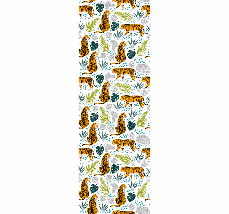 Carta da parati animali tigri e fogliame - TenStickers