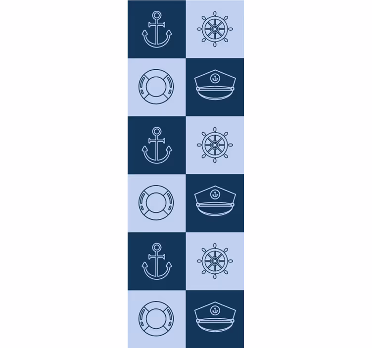 Carta da parati effetto piastrelle motivo nautico - TenStickers
