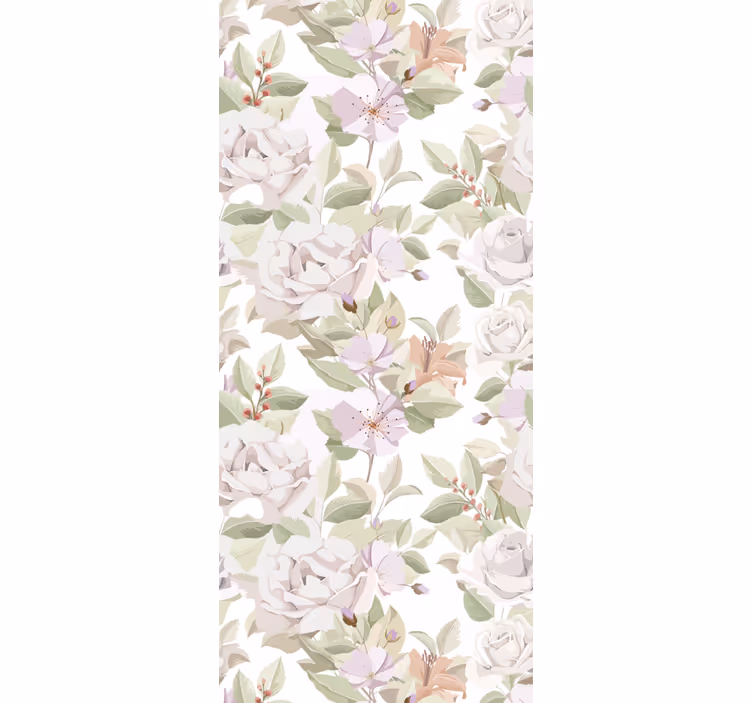 Carta da parati floreale insieme di fiori floreali - TenStickers