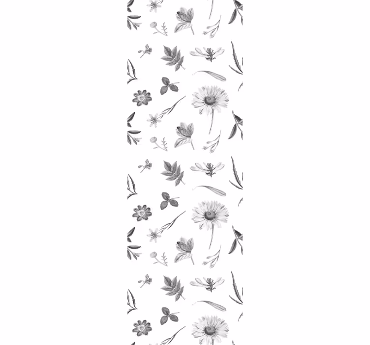 Carta da parati floreale schizzi floreali - TenStickers