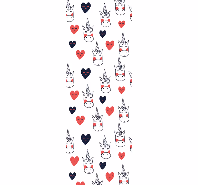 Carta da parati artistica modello di cuore di unicorno - TenStickers