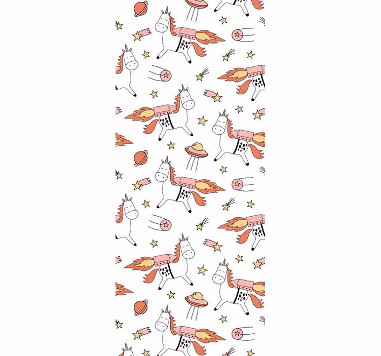 Carta da parati animali motivo unicorno giocoso - TenStickers
