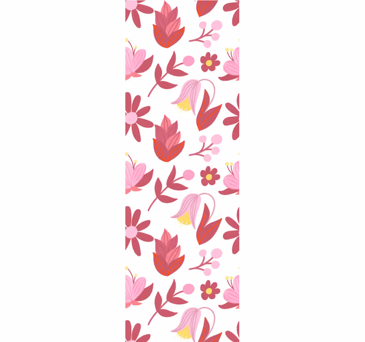 Carta da parati floreale composizione di bouquet rosa - TenStickers