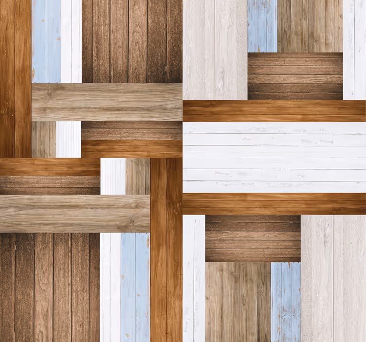 Carta da parati effetto legno motivo herringbone rustico - TenStickers