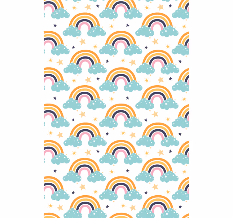 Carta da parati cameretta cielo stellato arcobaleno - TenStickers