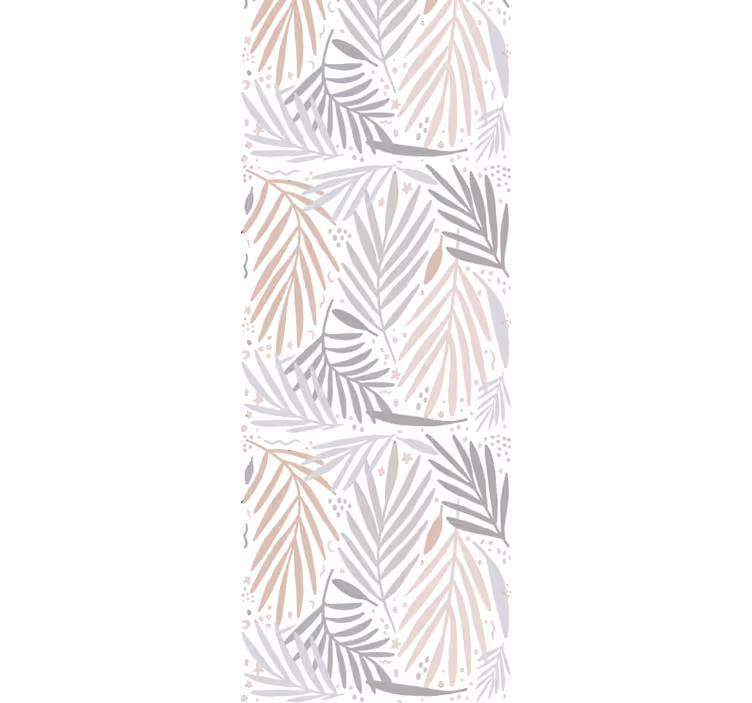 Carta da parati foglie disposizione grigia e beige - TenStickers