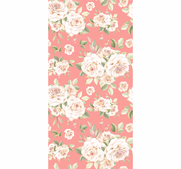 Carta da parati floreale motivo floreale rosa - TenStickers