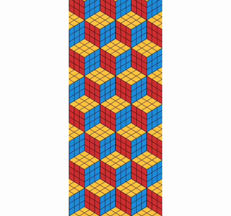 Carta da parati geometrica modello cubico - TenStickers