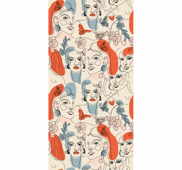 Carta da parati artistica arte linea femminile - TenStickers