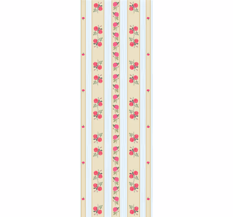 Carta da parati a righe eleganza floreale a righe - TenStickers