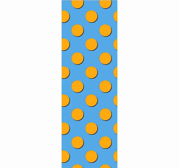 Carta da parati pois puntini arancioni su sfondo blu - TenStickers