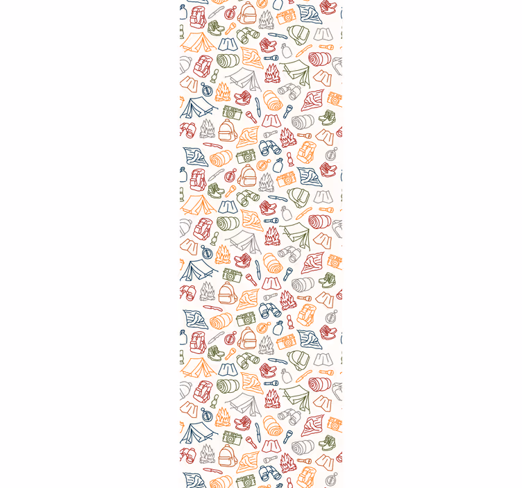 Carta da parati artistica scarabocchi da campeggio - TenStickers