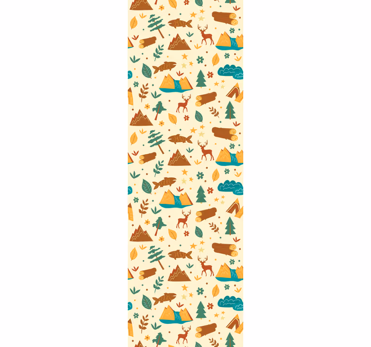 Carta da parati alberi scena avventura campeggio - TenStickers