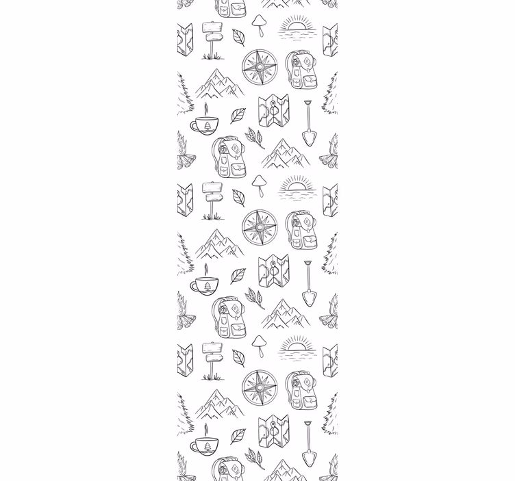 Carta da parati soggiorno schizzo avventura outdoor - TenStickers