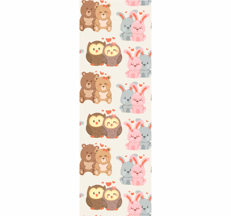 Carta da parati animali adorabili coppie di animali - TenStickers