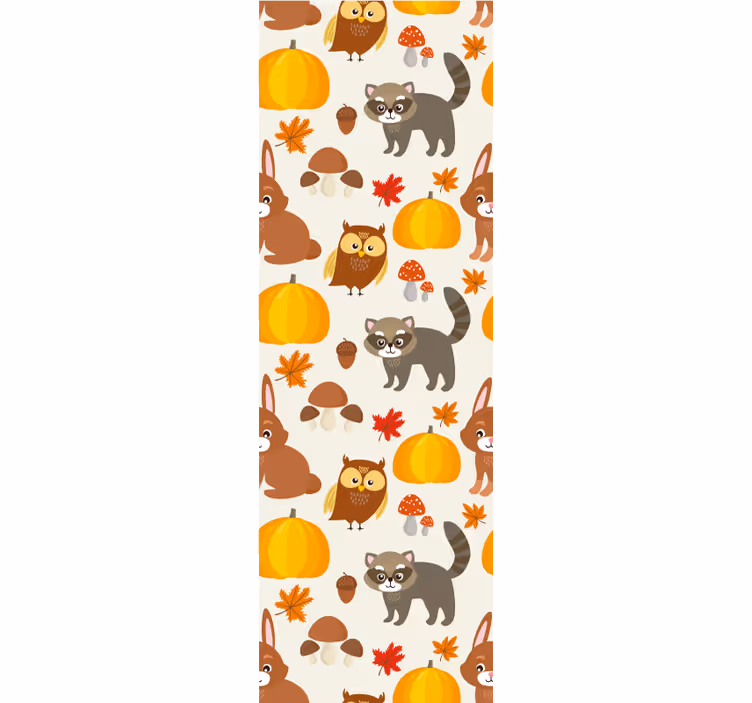 Carta da parati animali modello di fauna autunnale - TenStickers