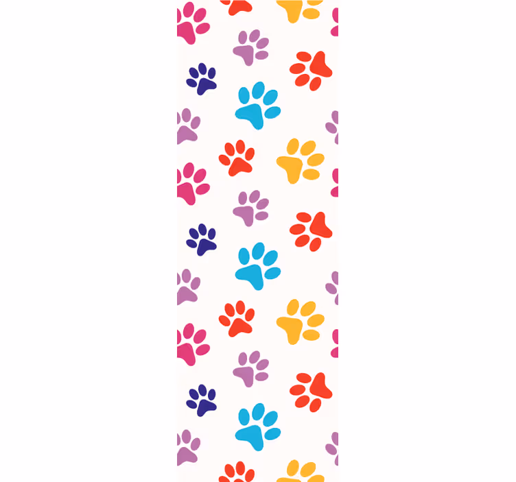 carta da parati cani modelli di zampe colorate - TenStickers